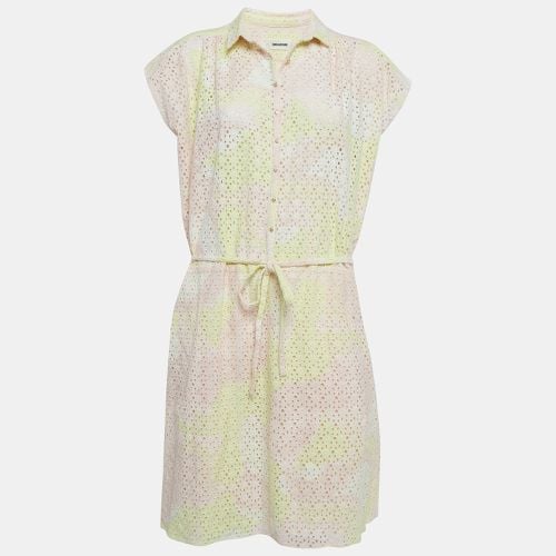 Zadig & Voltaire Pink/Yellow Broderie Anglaise Cotton Requim Camo Dress L - Zadig & Voltaire - Modalova