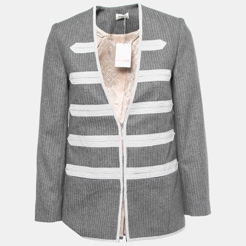 Zadig & Voltaire Grey Striped Wool Blend Judo Style Ville Jacket S - Zadig & Voltaire - Modalova