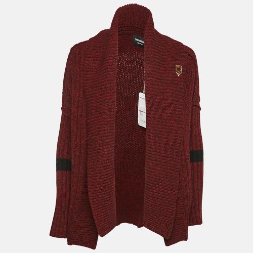 Zadig & Voltaire Burgundy Rib Knit Shawl Collar Mystic Cardigan XS/S - Zadig & Voltaire - Modalova