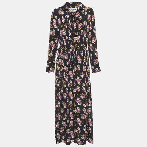 Zadig & Voltaire Black Peonies Print Silk Pleated Button Front Maxi Dress XS - Zadig & Voltaire - Modalova