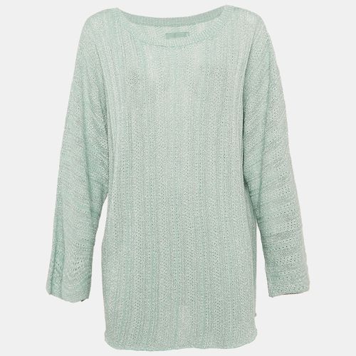 Zadig & Voltaire Green Lurex Knit Flint Pointelle Sheer Sweatshirt L - Zadig & Voltaire - Modalova