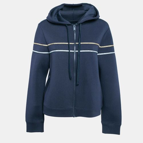 Zadig & Voltaire Navy Blue Striped Neoprene Zip Up Hoodie L - Zadig & Voltaire - Modalova