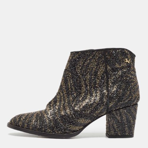 Zadig & Voltaire Black/Gold Glitter Molly Ankle Boots Size 40 - Zadig & Voltaire - Modalova