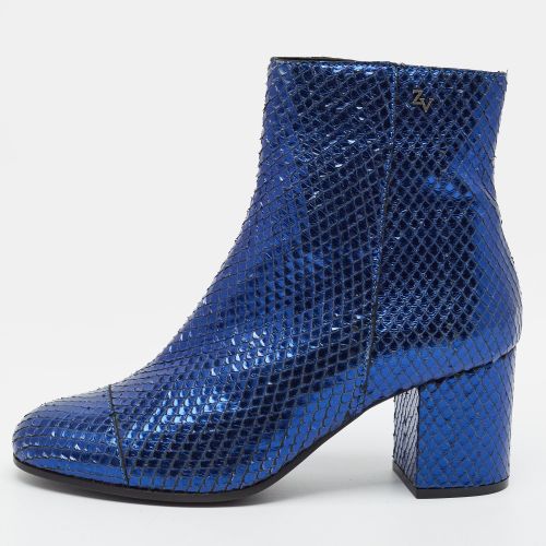 Size 37 Python Embossed Leather Ankle Boots - Zadig & Voltaire - Modalova