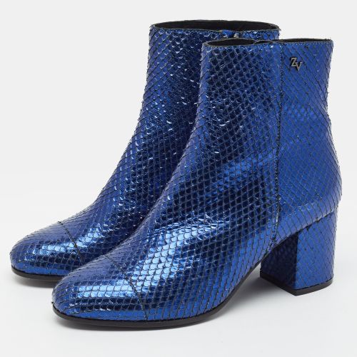 Size 37 Python Embossed Leather Ankle Boots - Zadig & Voltaire - Modalova