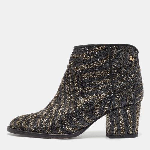 Zadig & Voltaire Black/Gold Glitter Molly Ankle Boots Size 36 - Zadig & Voltaire - Modalova