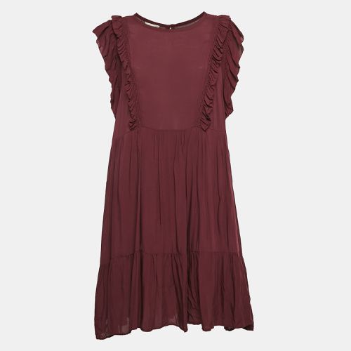 Zadig & Voltaire Burgundy Crepe Ruffled Short Dress L - Zadig & Voltaire - Modalova