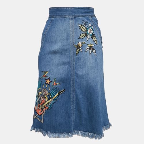 Zadig & Voltaire Blue Embroidred Denim Jamille Brode Deluxe Knee-Length Skirt S - Zadig & Voltaire - Modalova