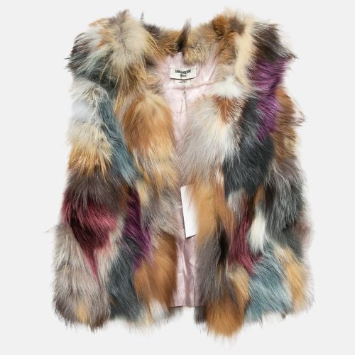 Zadig & Voltaire Multicolor Silver Fox Fur Open Front Waistcoat S - Zadig & Voltaire - Modalova