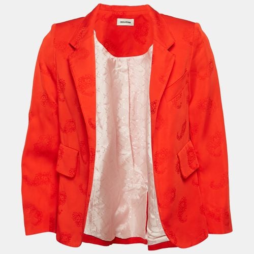 Zadig & Voltaire Red Paisley Jacquard Open Front Verys Jacket S - Zadig & Voltaire - Modalova