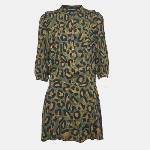 Zadig & Voltaire Military Green Printed Viscose Remo Leo Mini Dress L - Zadig & Voltaire - Modalova