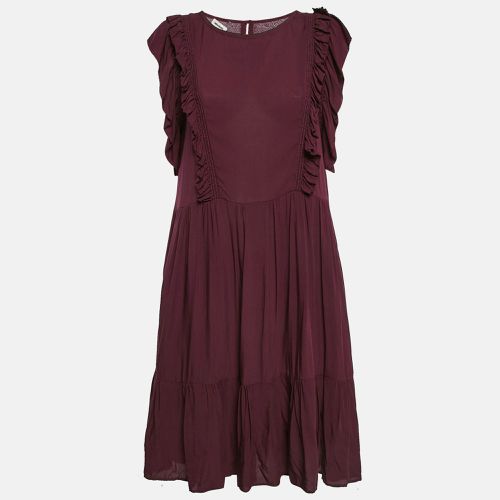 Zadig & Voltaire Burgundy Crepe Ruffled Rousseau Dress S - Zadig & Voltaire - Modalova