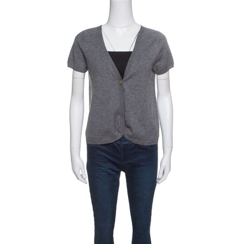 Zadig and Voltaire Grey Studded Short Sleeve Dublini Cardigan M - Zadig & Voltaire - Modalova