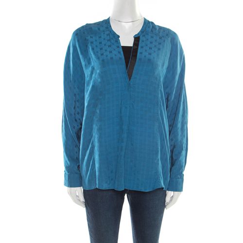 Zadig & Voltaire Prusse Blue Jacquard Motif Silk Tine Jac Blouse S - Zadig & Voltaire - Modalova