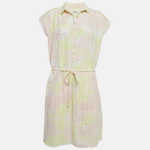 Zadig & Voltaire Pink/Yellow Eyelet Cotton Requim Camo Dress L - Zadig & Voltaire - Modalova