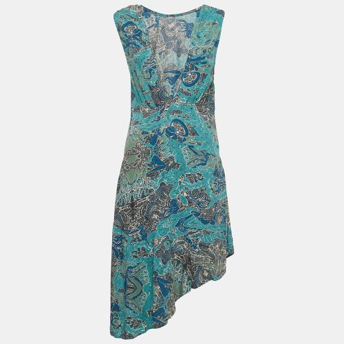 Blue Printed Crepe Asymmetrical Sleeveless Midi Dress XS - Zadig & Voltaire - Modalova