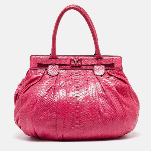 Zagliani Pink Python Puffy Hobo - Zagliani - Modalova