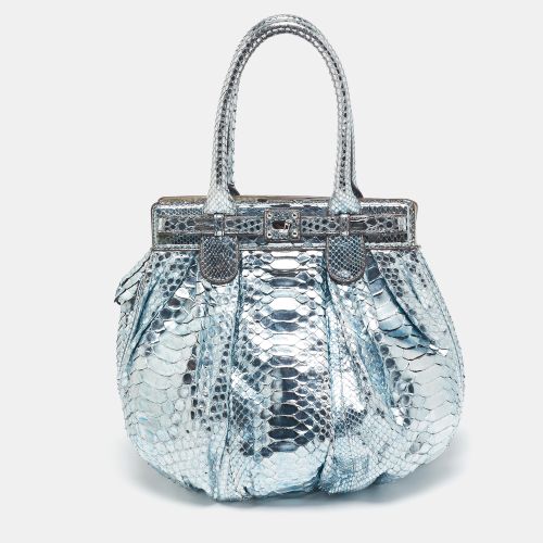 Zagliani Metallic Python Puffy Hobo - Zagliani - Modalova