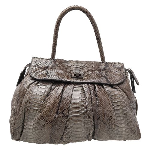 Python Leather Top Handle Bag - Zagliani - Modalova