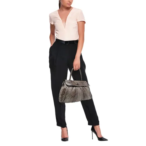 Python Leather Top Handle Bag - Zagliani - Modalova
