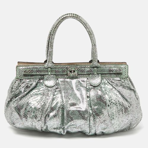 Zagliani Green/Silver Python Puffy Hobo - Zagliani - Modalova