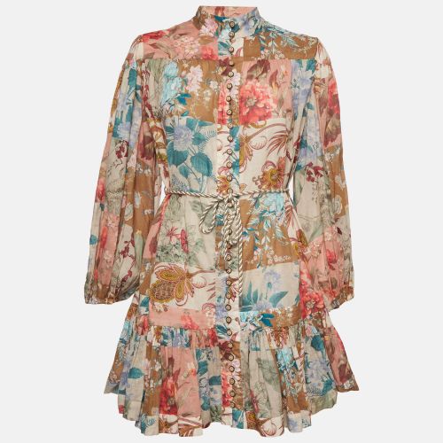 Multicolour Patchwork Print Cotton Cassia Drop Waist Mini Dress M - Zimmermann - Modalova