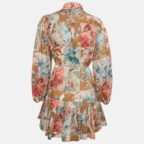 Multicolour Patchwork Print Cotton Cassia Drop Waist Mini Dress M - Zimmermann - Modalova