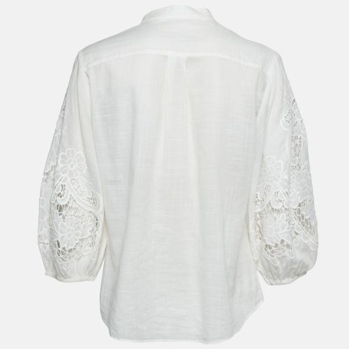Embroidered Cotton Button Up Blouse M - Zimmermann - Modalova