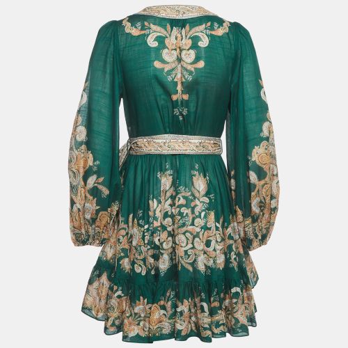 Paisley Print Cotton Devi Wrap Mini Dress M - Zimmermann - Modalova