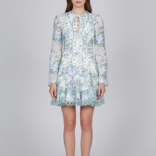 Linen Floral Loop Mini Dress M - Zimmermann - Modalova