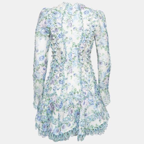 Linen Floral Loop Mini Dress M - Zimmermann - Modalova