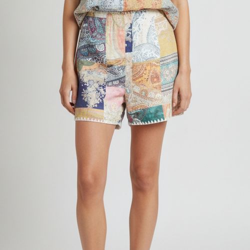 Paisley Patchwork Print Linen Anneke Shorts L - Zimmermann - Modalova