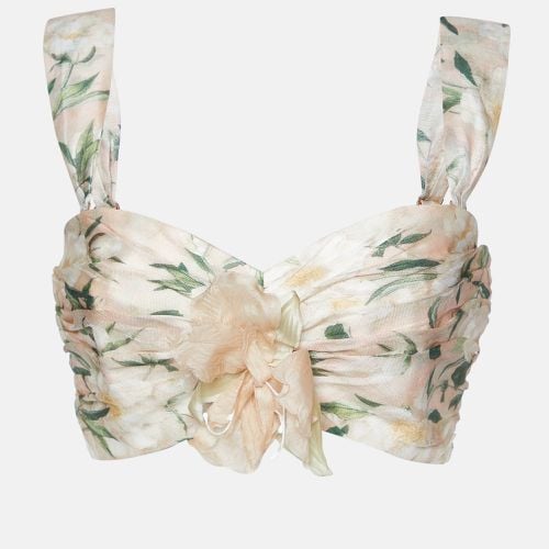 Zimmermann Multicolor Floral Print Linen Blend Gathered Bra Top M - Zimmermann - Modalova