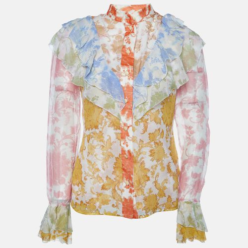 Mulitcolor Floral Print Silk Blend Ruffled Shirt XS - Zimmermann - Modalova