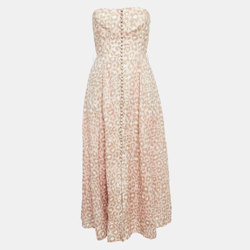 Zimmermann Pink Leopard Print Strapless Midi Dress M - Zimmermann - Modalova