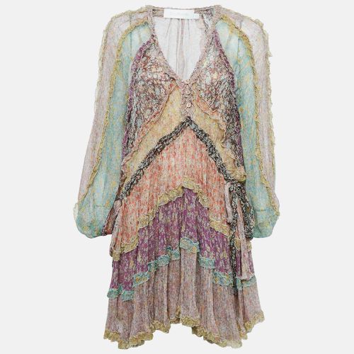 Print Silk Tiered Mini Dress M - Zimmermann - Modalova