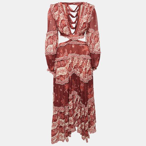 Zimmermann Red Floral Print Chiffon Cut-Out Maxi Dress S - Zimmermann - Modalova