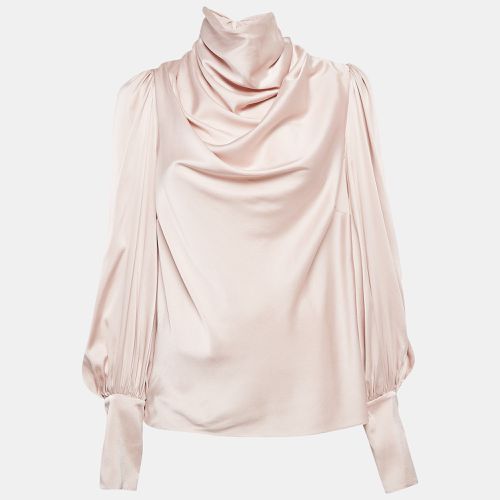 Zimmermann Pink Satin Silk High Cowl Neck Blouse M - Zimmermann - Modalova