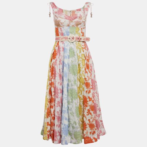 Zimmermann Multicolor Floral Print Linen Belted Midi Dress M - Zimmermann - Modalova