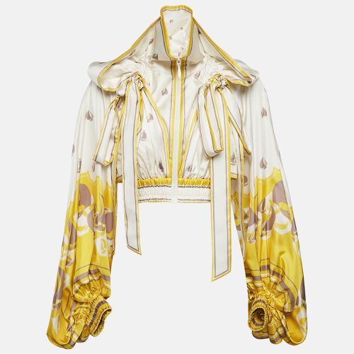 Yellow High Tide Sailboats Print Silk Crop Jacket S - Zimmermann - Modalova