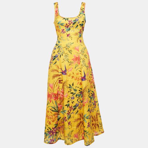 Zimmermann Yellow Floral Print Linen Sleeveless Midi Dress XS - Zimmermann - Modalova