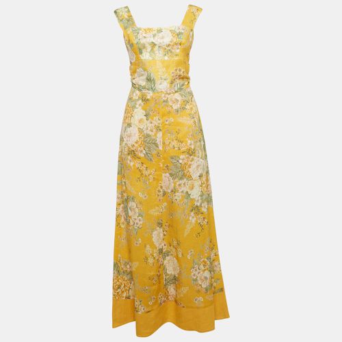 Zimmermann Yellow Floral Print Linen Sleeveless Maxi Dress M - Zimmermann - Modalova