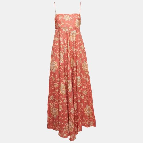 Floral Print Linen Flared Maxi Dress L - Zimmermann - Modalova