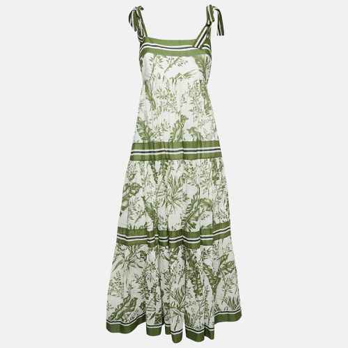 Leaf Print Cotton Empire Tiered Midi Dress L - Zimmermann - Modalova