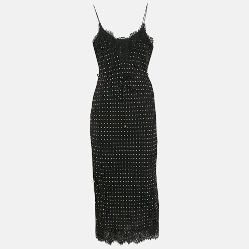 Polka Dots Print Silk Lace Trim Slip Midi Dress S - Zimmermann - Modalova