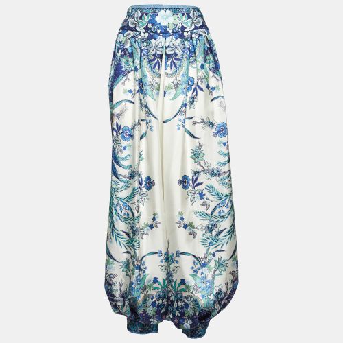 Zimmermann Blue Floral Print Silk Glassy Harem Pants L - Zimmermann - Modalova