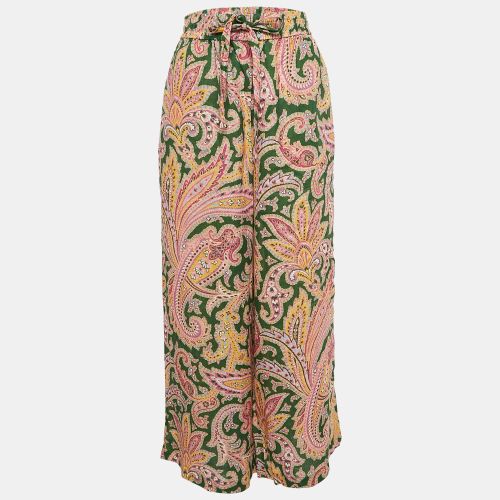 Zimmermann Green Teddy Paisley Linen Wide-Leg Pants M - Zimmermann - Modalova