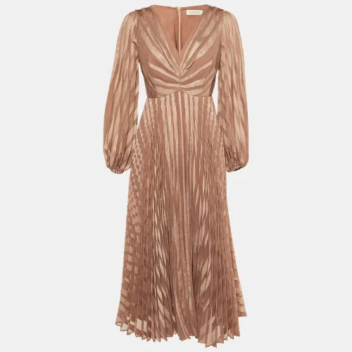 Zimmermann Ballet Pink Burnout Sunray Pleated Midi Dress M - Zimmermann - Modalova