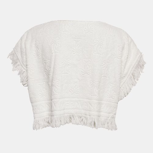 Palm Tree Terry Cotton Fringed Crop Top M - Zimmermann - Modalova