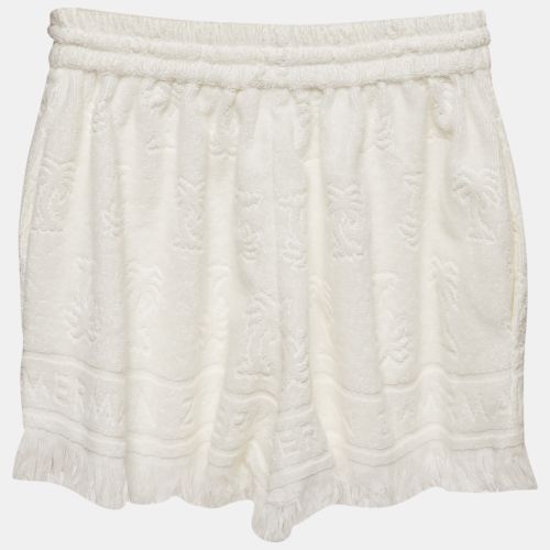 Palm Tree Terry Cotton Fringed Shorts M - Zimmermann - Modalova